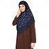 Instant Ready-to-wear Star Printed Hijab - Navy  Blue 